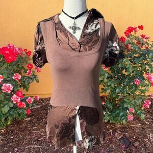 Corp core fairy brown babydoll blouse